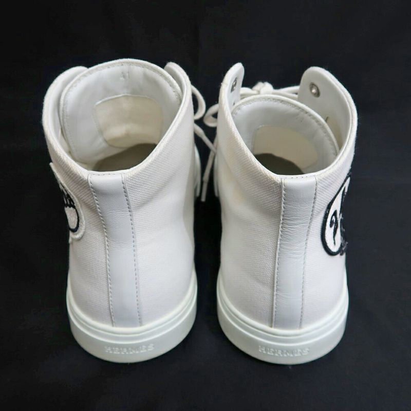 Hermes Iriko High Cut Sneakers 41 White Shoes