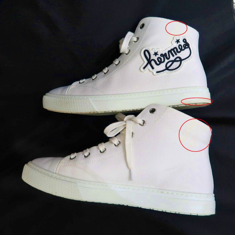 Hermes Iriko High Cut Sneakers 41 White Shoes