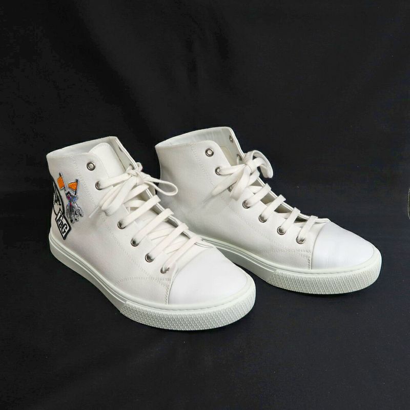 Hermes Iriko High Cut Sneakers 41 White Shoes
