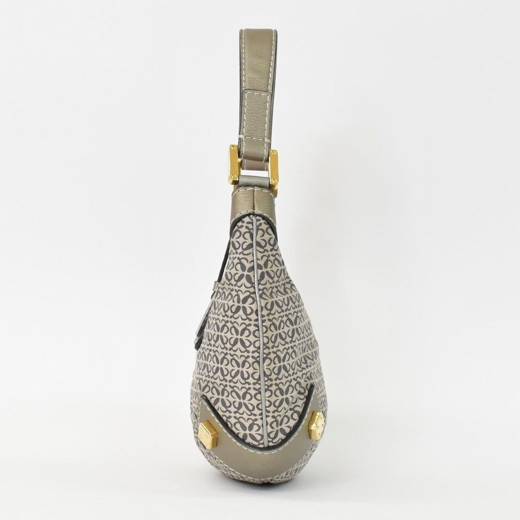 Loewe New Road Line Anagram Bag Silver Canvas Leather Gold — view 2