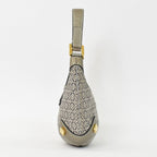 Loewe New Road Line Anagram Bag Silver Canvas Leather Gold — view 2