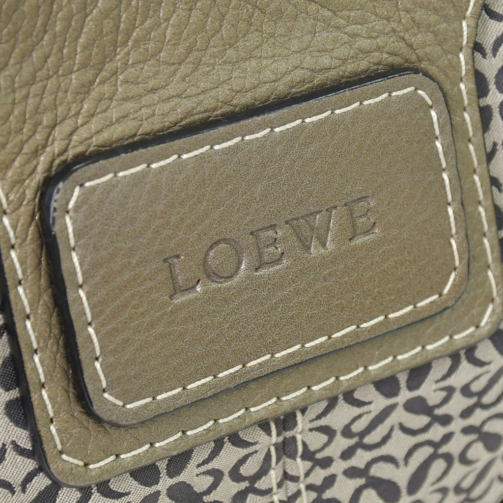 Loewe New Road Line Anagram Bag Silver Canvas Leather Gold — view 5