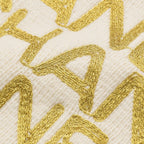 Chanel Logo Embroidery CC Scarf Tobi Quilted Pattern Wool Cashmere Ivory Gold — view 4