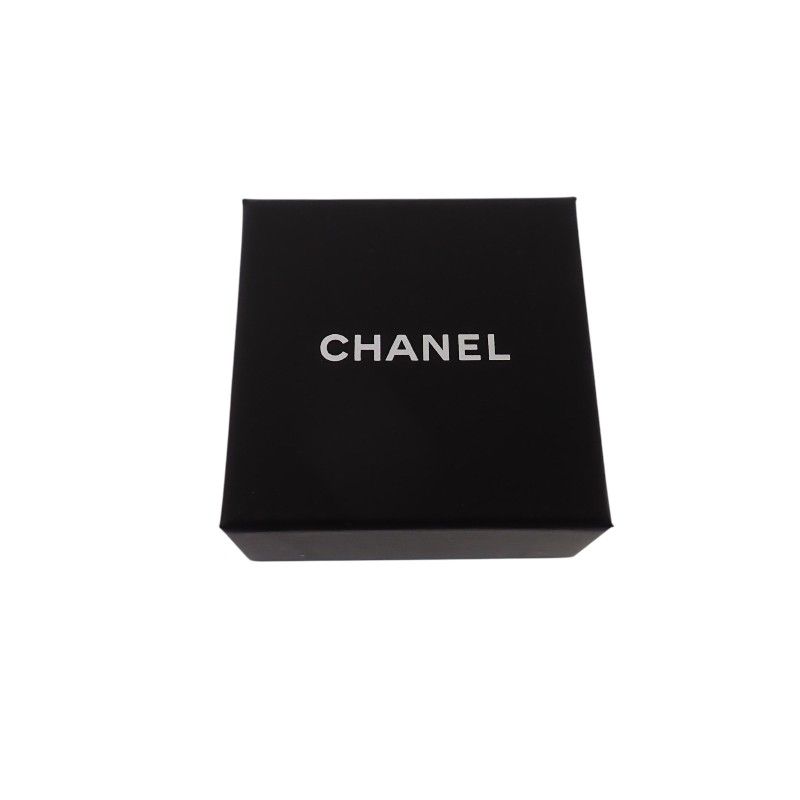 Chanel CC Round Earrings Metal Strass Black Gold