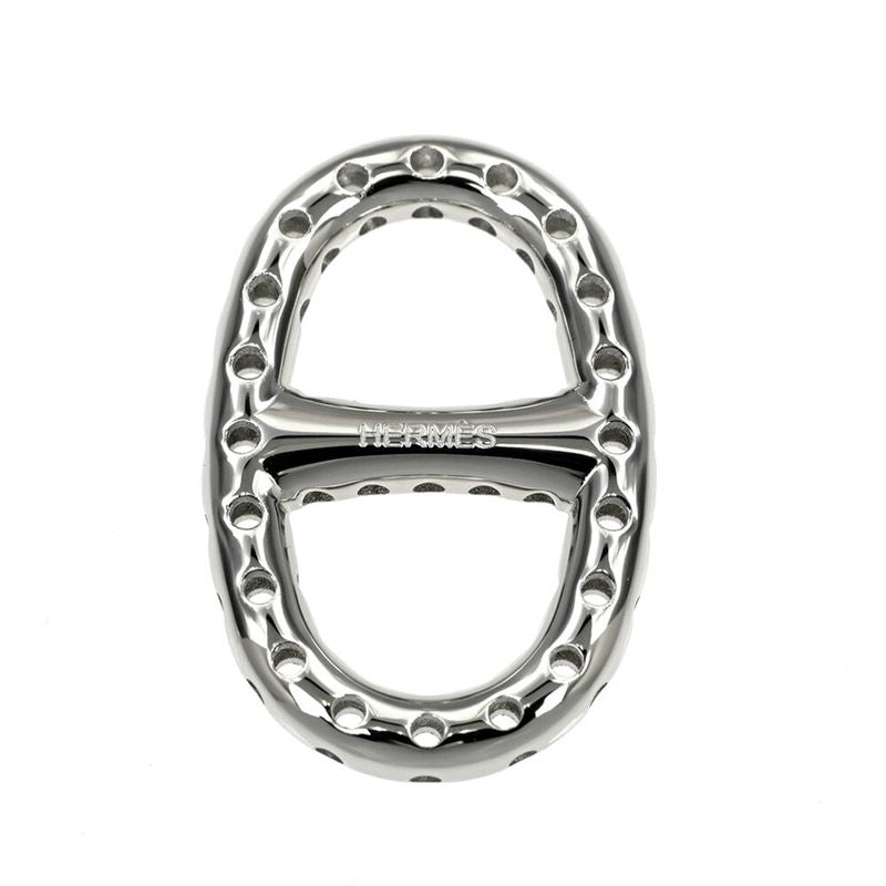 Hermes Mini Chaine D'ancre Perforet Twilly Ring Permanent Brass Silver