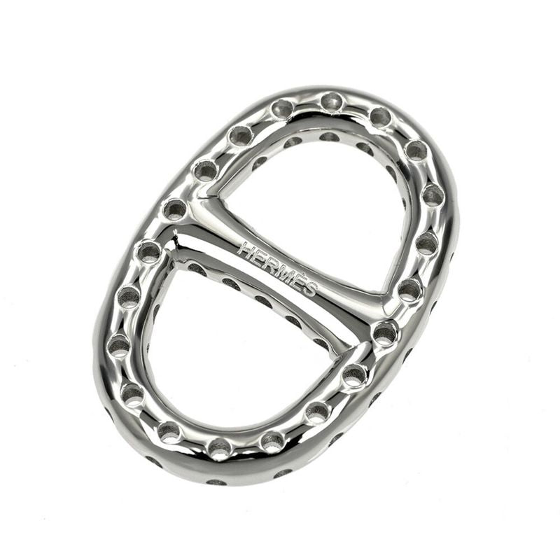 Hermes Mini Chaine D'ancre Perforet Twilly Ring Permanent Brass Silver