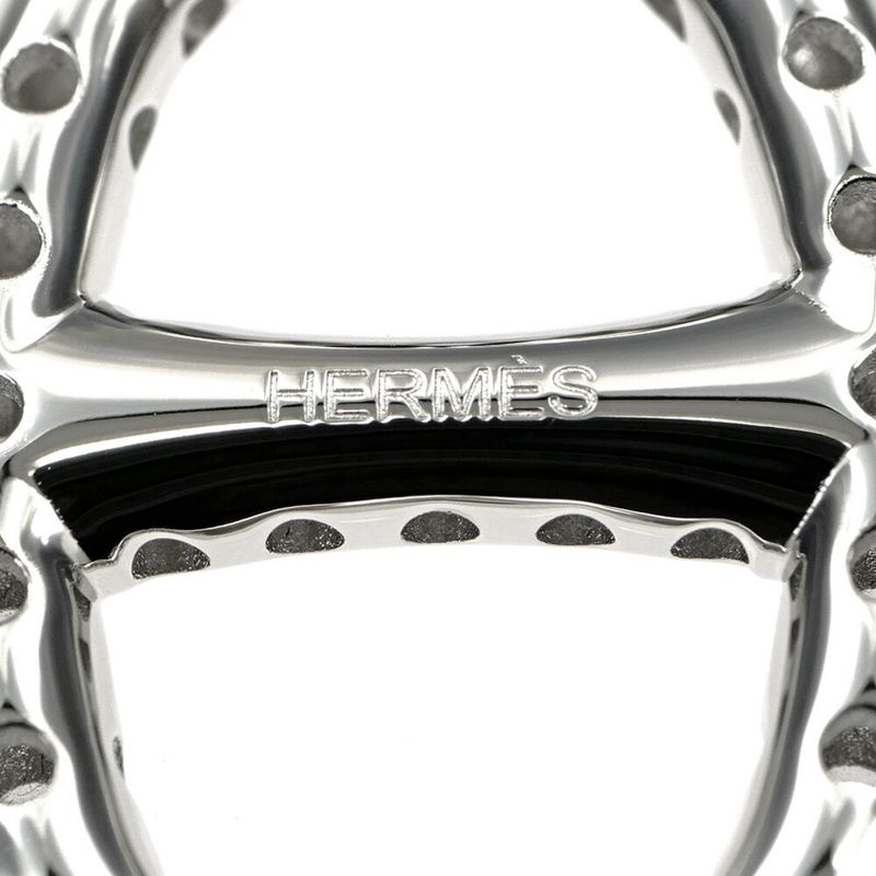Hermes Mini Chaine D'ancre Perforet Twilly Ring Permanent Brass Silver