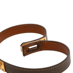 Hermes Kelly Double Tour Gray Brown Leather Plated Graybrown