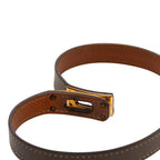 Hermes Kelly Double Tour Gray Brown Leather Plated Graybrown