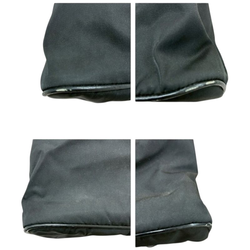 Prada Triangle Logo Tessuto Black Nylon Tote Shoulder Bag