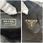 Prada Triangle Logo Tessuto Black Nylon Tote Shoulder Bag