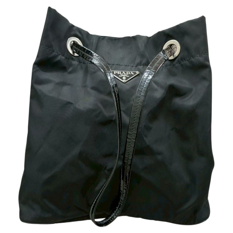 Prada Triangle Logo Tessuto Black Nylon Tote Shoulder Bag