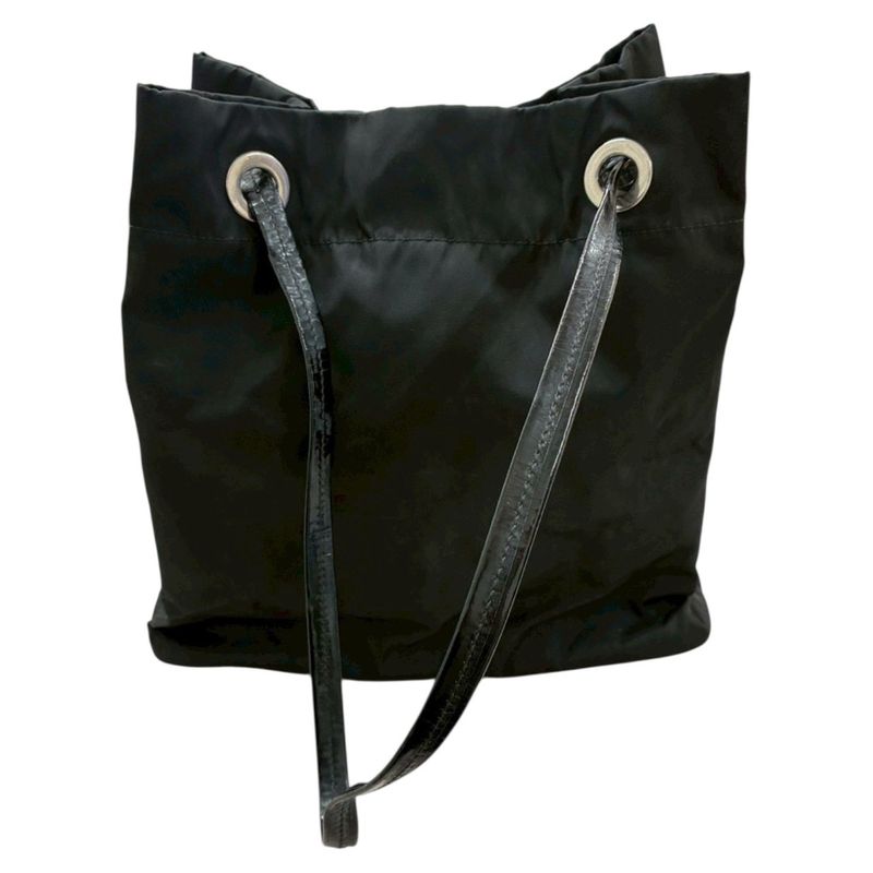 Prada Triangle Logo Tessuto Black Nylon Tote Shoulder Bag