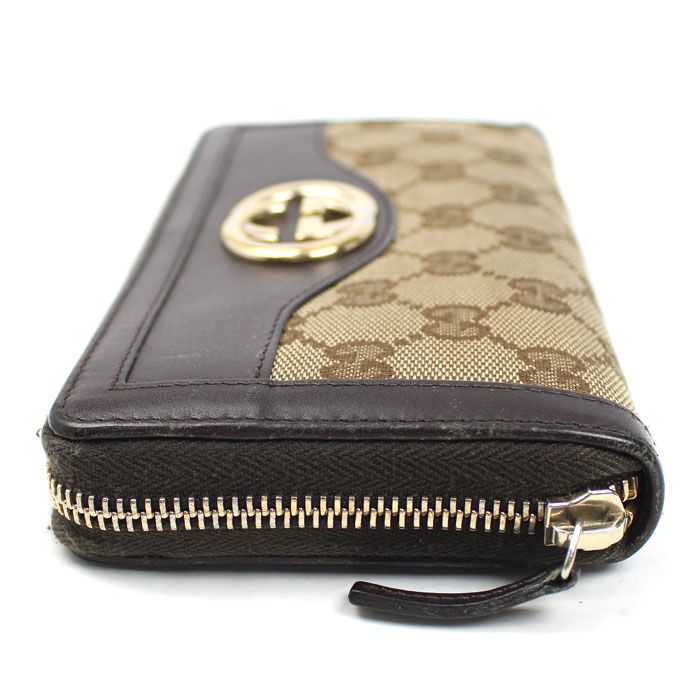 Gucci Ski Interlocking Wallet Beige Brown