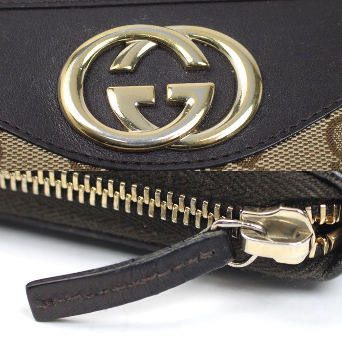 Gucci Ski Interlocking Wallet Beige Brown