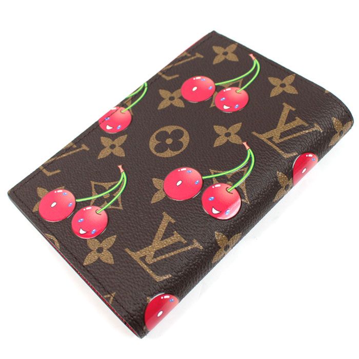 Louis Vuitton Couverture Passport MM Case Monogram Cherry
