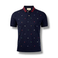 Gucci Polo Shirt Short Sleeve Embroidered All Over Pattern Bee Star