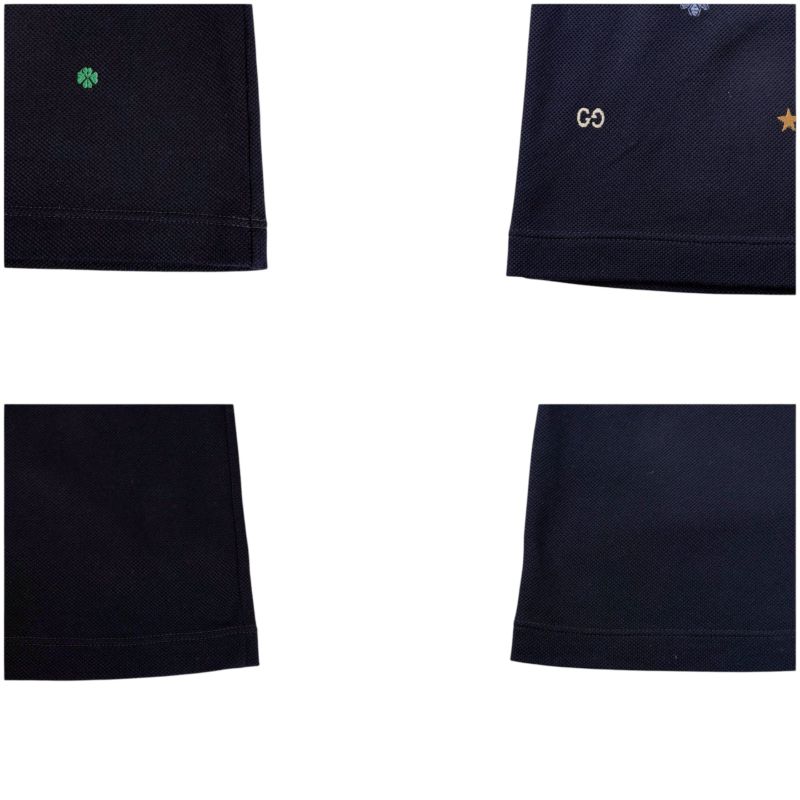 Gucci Polo Shirt Short Sleeve Embroidered All Over Pattern Bee Star