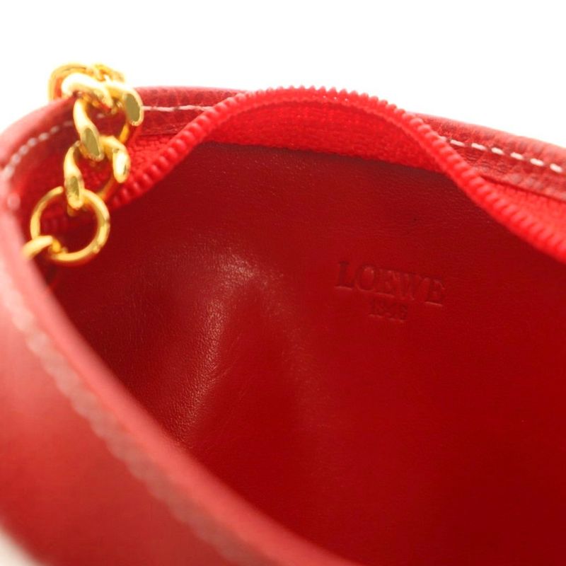 Loewe Coin Case Leather Anagram Red