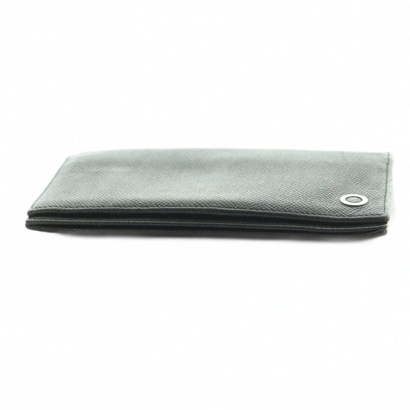 Bvlgari Wallet Bifold Coin Purse Leather Black