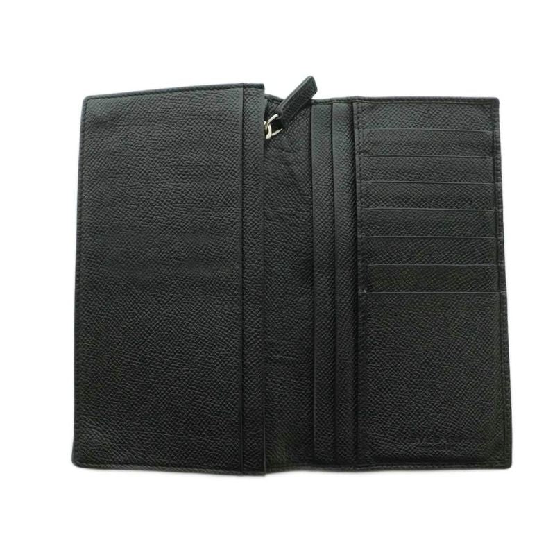 Bvlgari Wallet Bifold Coin Purse Leather Black