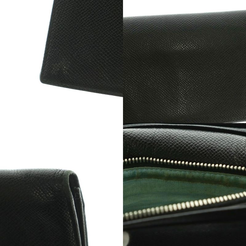 Bvlgari Wallet Bifold Coin Purse Leather Black