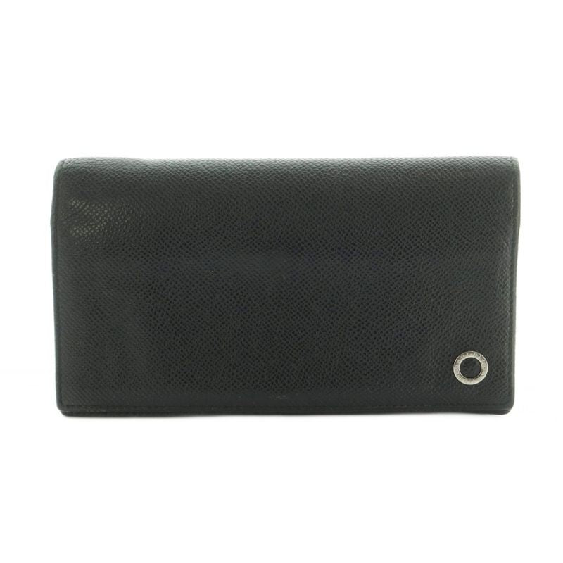 Bvlgari Wallet Bifold Coin Purse Leather Black