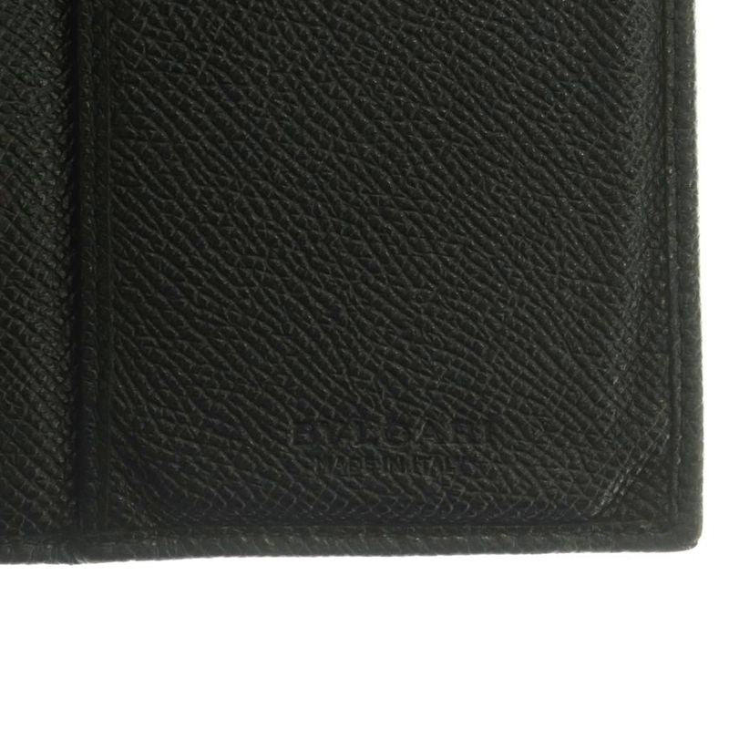 Bvlgari Wallet Bifold Coin Purse Leather Black