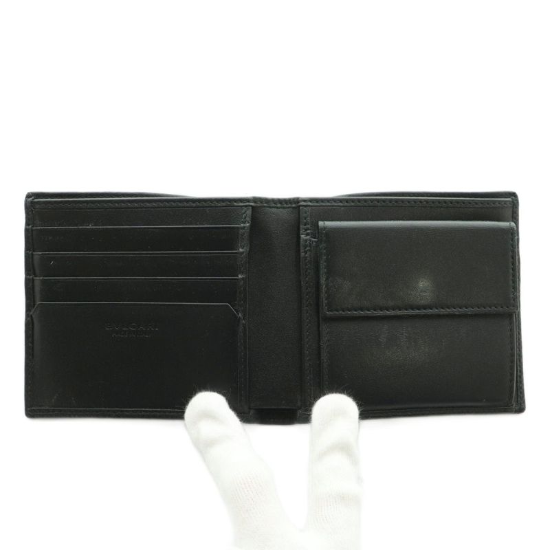 Bvlgari Wallet Bifold Coin Purse Leather