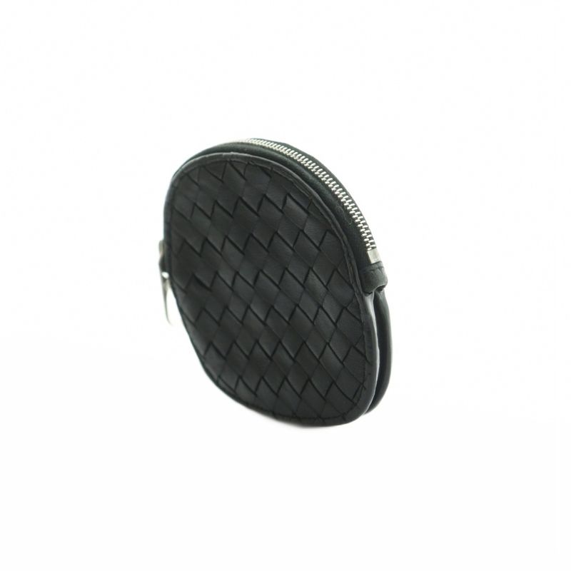 Bottega Veneta Coin Purse Intrecciato Leather Black