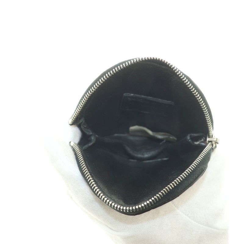 Bottega Veneta Coin Purse Intrecciato Leather Black