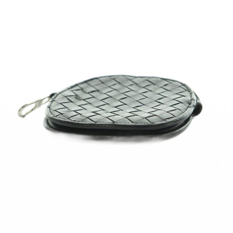 Bottega Veneta Coin Purse Intrecciato Leather Black