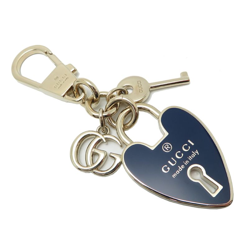 Gucci Key Holder Gold Navy