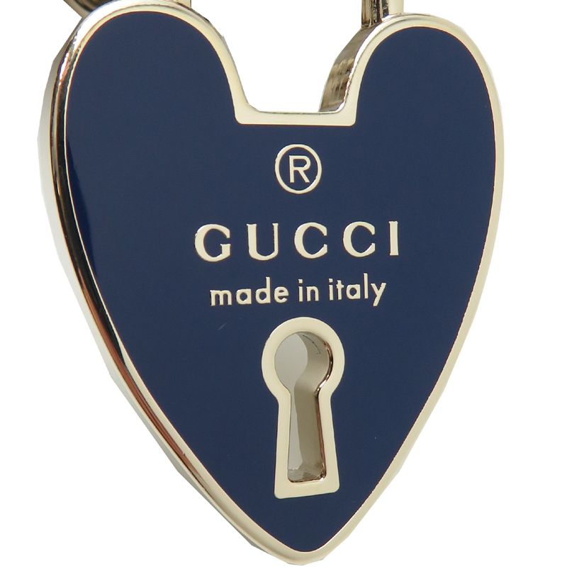 Gucci Key Holder Gold Navy