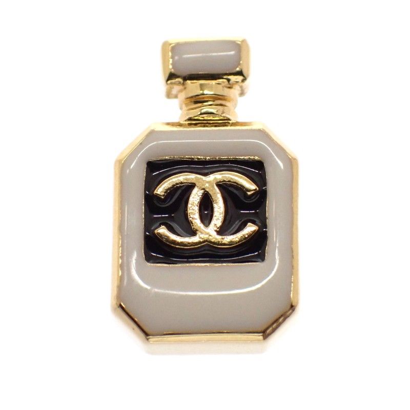 Chanel CC Logo Earrings Metal White Gold