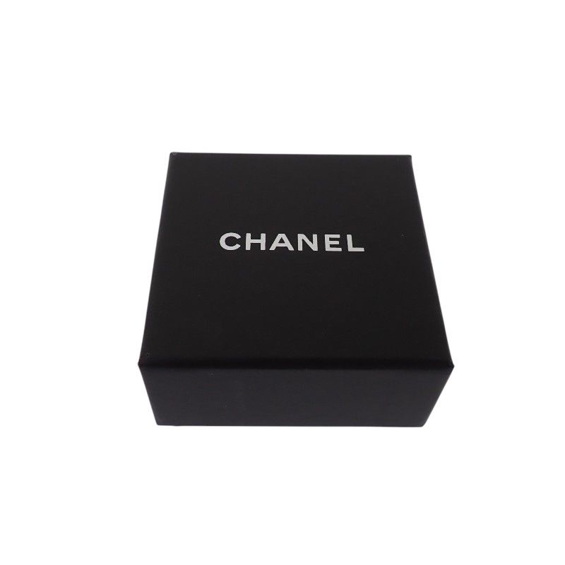 Chanel CC Logo Earrings Metal White Gold