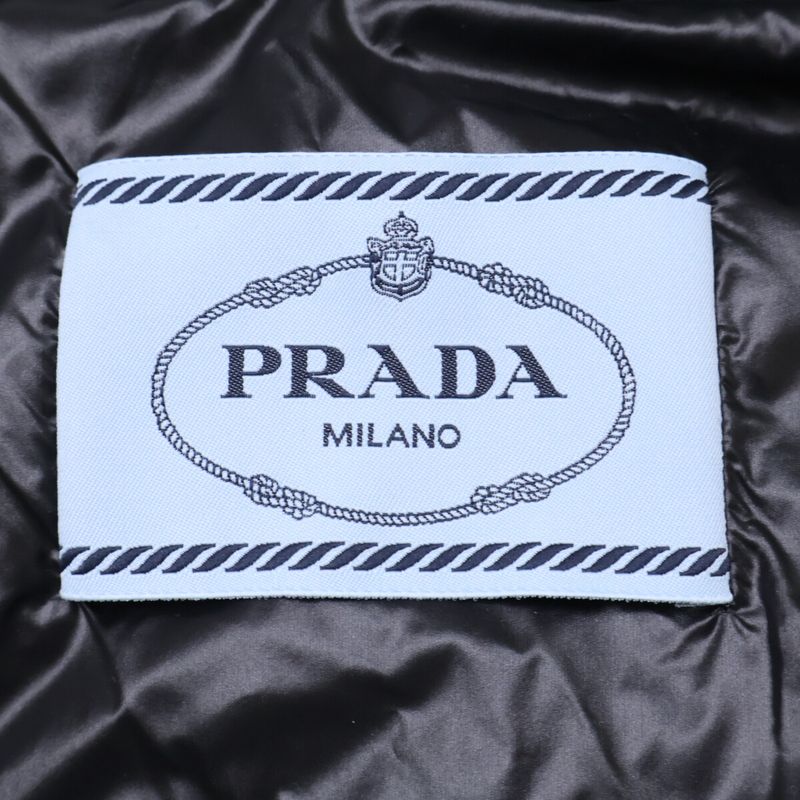 Prada Re-Nylon Cropped 2-Way Down Jacket 36 ) Black
