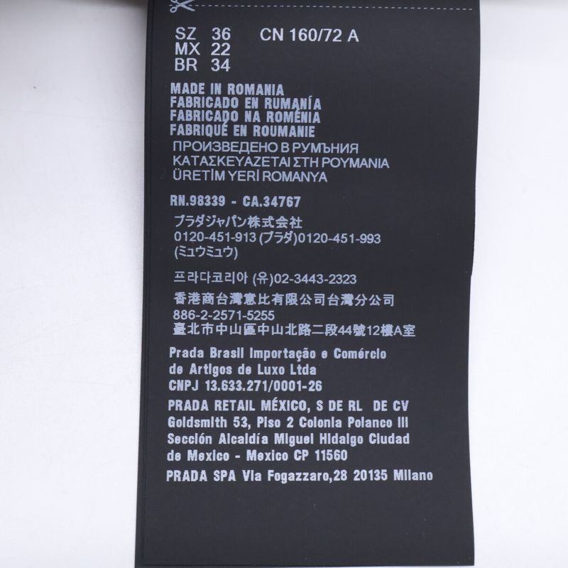 Prada Re-Nylon Cropped 2-Way Down Jacket 36 ) Black