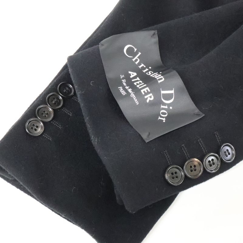 Dior Homme Virgin Wool Cashmere Double Che Star 48 Jacket ) Black