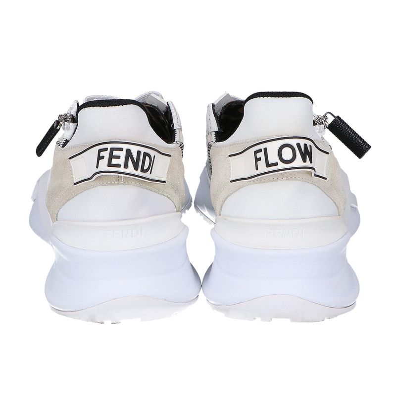 Fendi Flow Shoes Flo Side Zip Sneakers 9 ) White