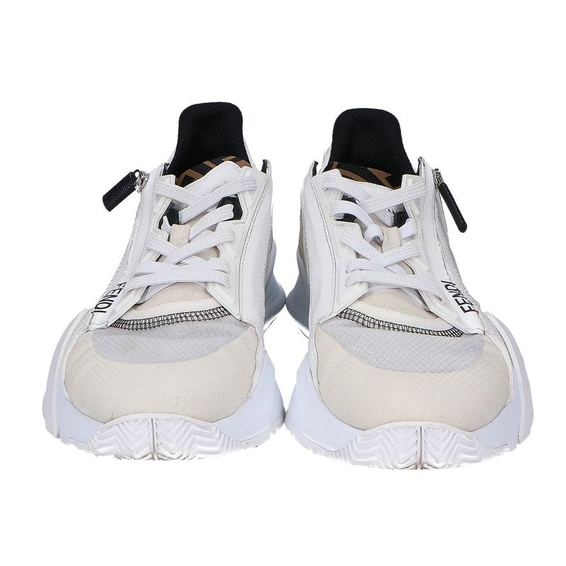 Fendi Flow Shoes Flo Side Zip Sneakers 9 ) White