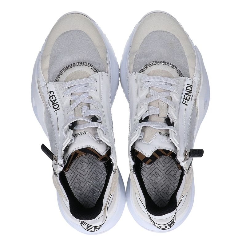 Fendi Flow Shoes Flo Side Zip Sneakers 9 ) White