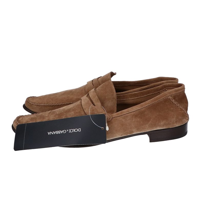 Dolce & Gabbana Suede Coin Loafer 6.5 ) Brown