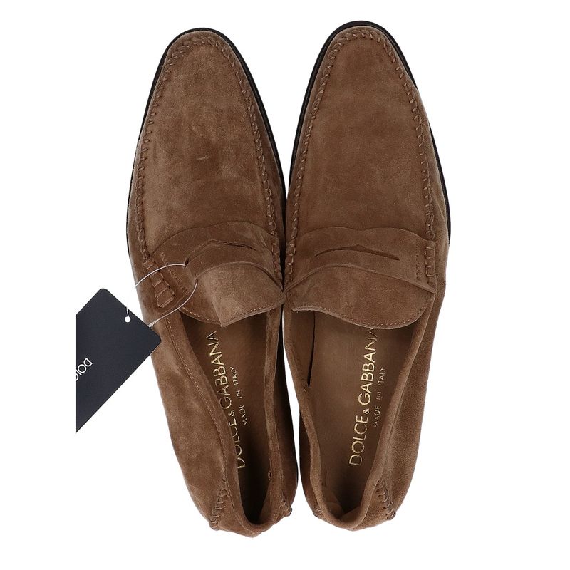 Dolce & Gabbana Suede Coin Loafer 6.5 ) Brown