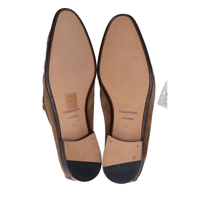 Dolce & Gabbana Suede Coin Loafer 6.5 ) Brown