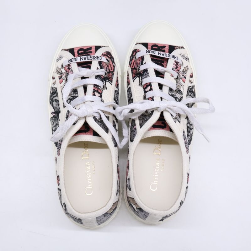 Dior Walk'n' Embroidery Platform Sneakers 37 ) White