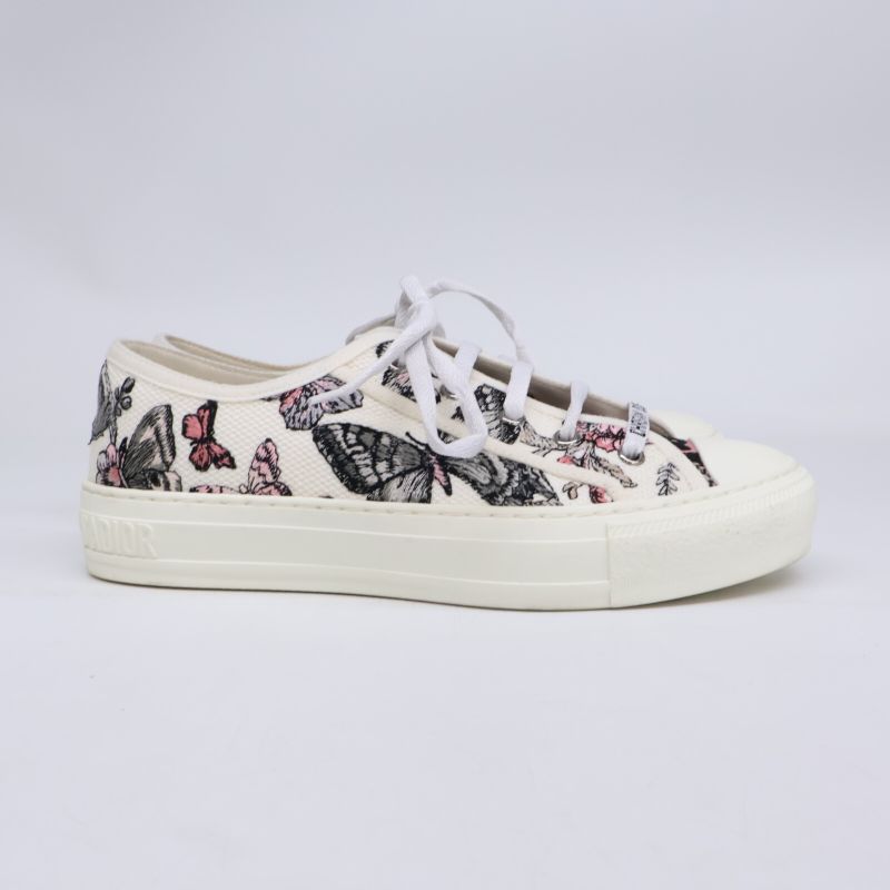 Dior Walk'n' Embroidery Platform Sneakers 37 ) White