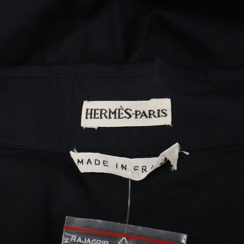 Hermes Cotton Vals Pullover Long Sleeve Shirt 38 Sweater ) Black