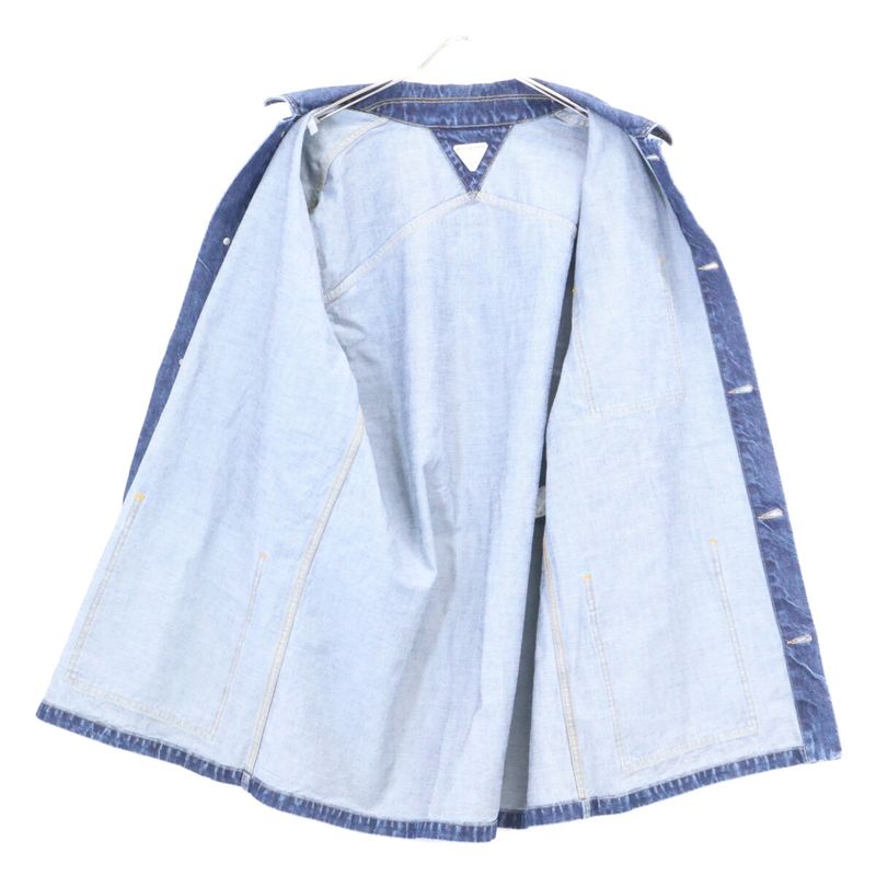 Bottega Veneta Cotton Metal Button Denim Coveralls 48 Jacket ) Blue