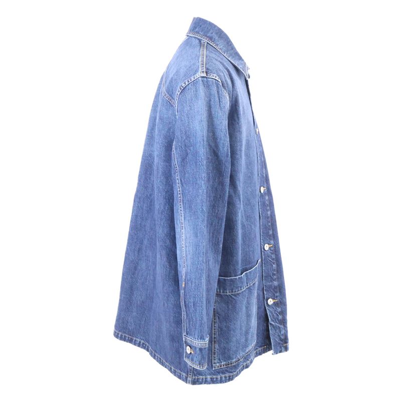 Bottega Veneta Cotton Metal Button Denim Coveralls 48 Jacket ) Blue